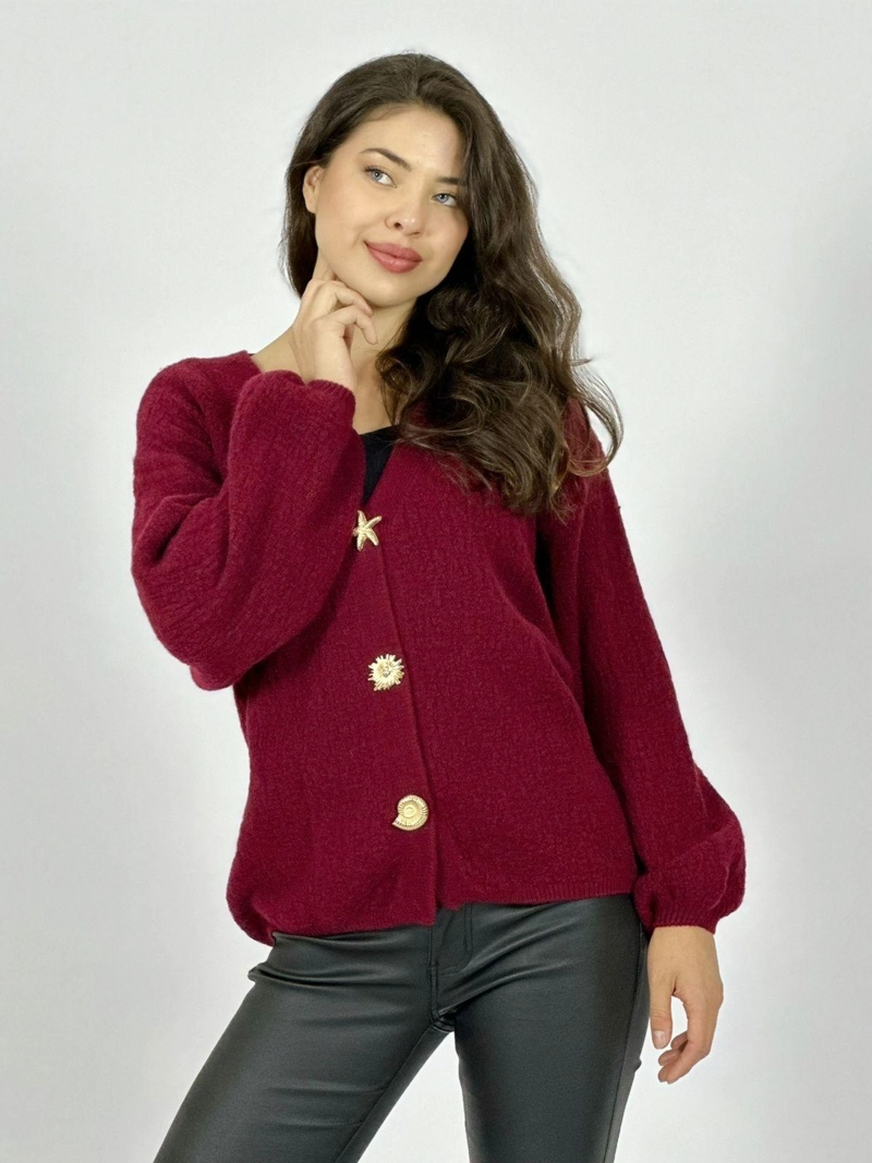 SWEATER LANA BOTONES CARACOLAS Y ESTRELLAS NEGRO - 2