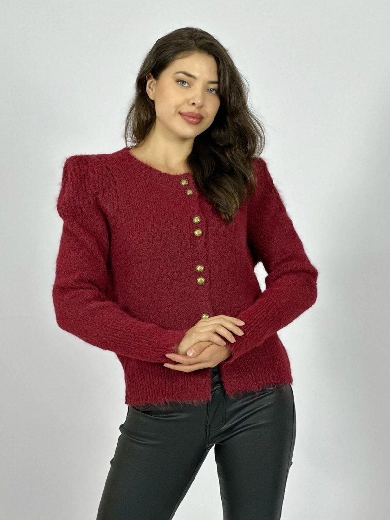 SWEATER LANA CORTO ABOTONADO CAFE - 2