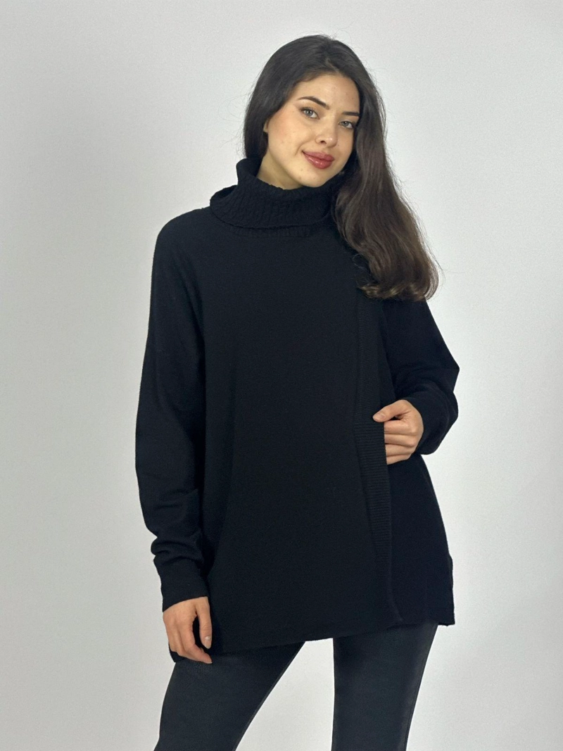 SWEATER SPANDEX HOLGADO NEGRO - 1