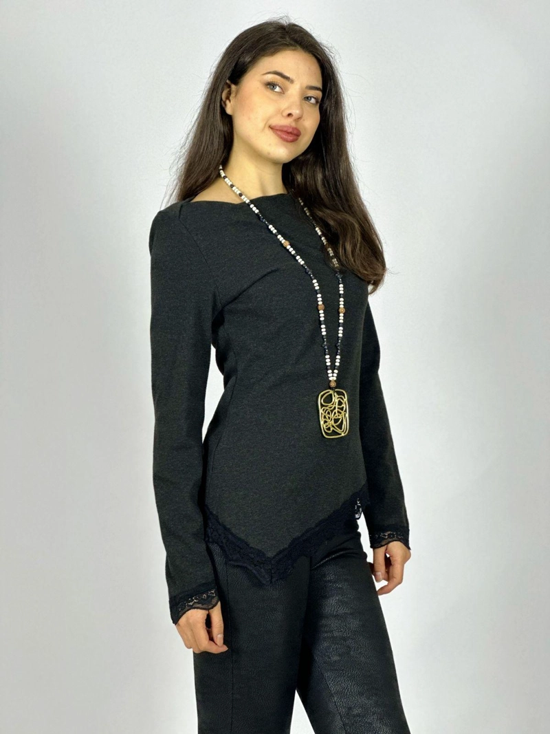 POLERA LANILLA BLONDA BORDES BLANCO INVIERNO - 2