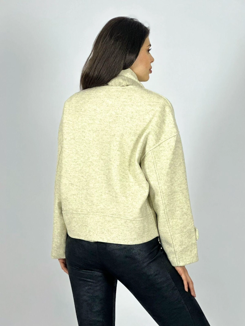 CHAQUETA PAÑO CON BUFANDA CAMEL - 3