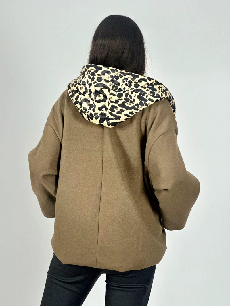 CHAQUETA DE PAÑO TOQUES PRINT CAFE - 3