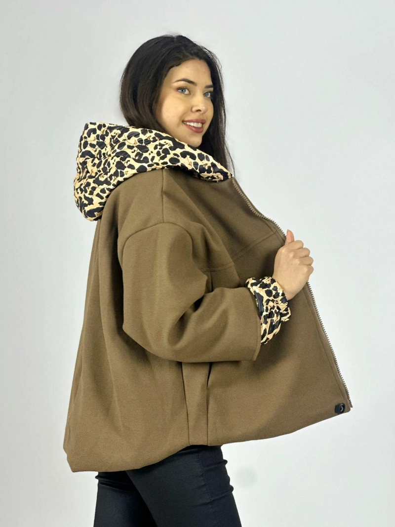 CHAQUETA DE PAÑO TOQUES PRINT CAFE - 7