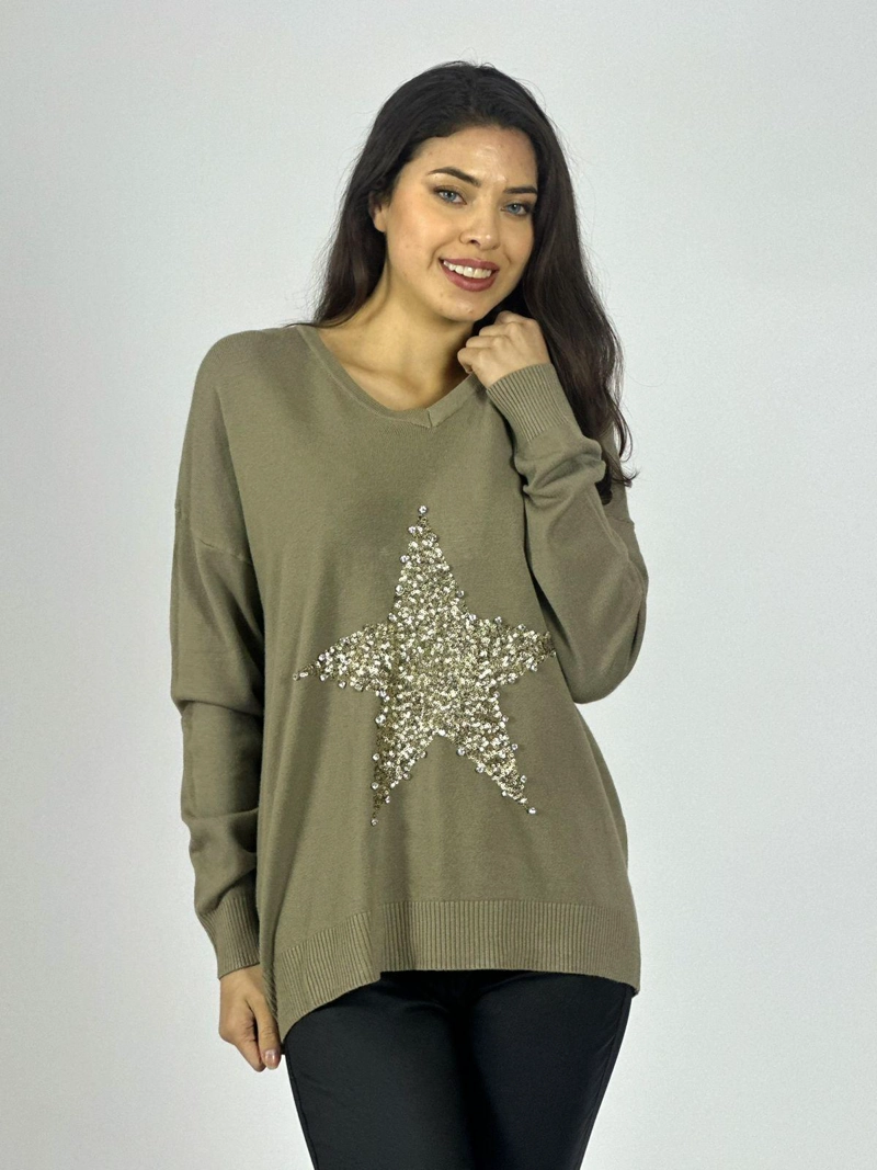 SWEATER SPANDEX ESTRELLA BRILLOS BLANCO - 2