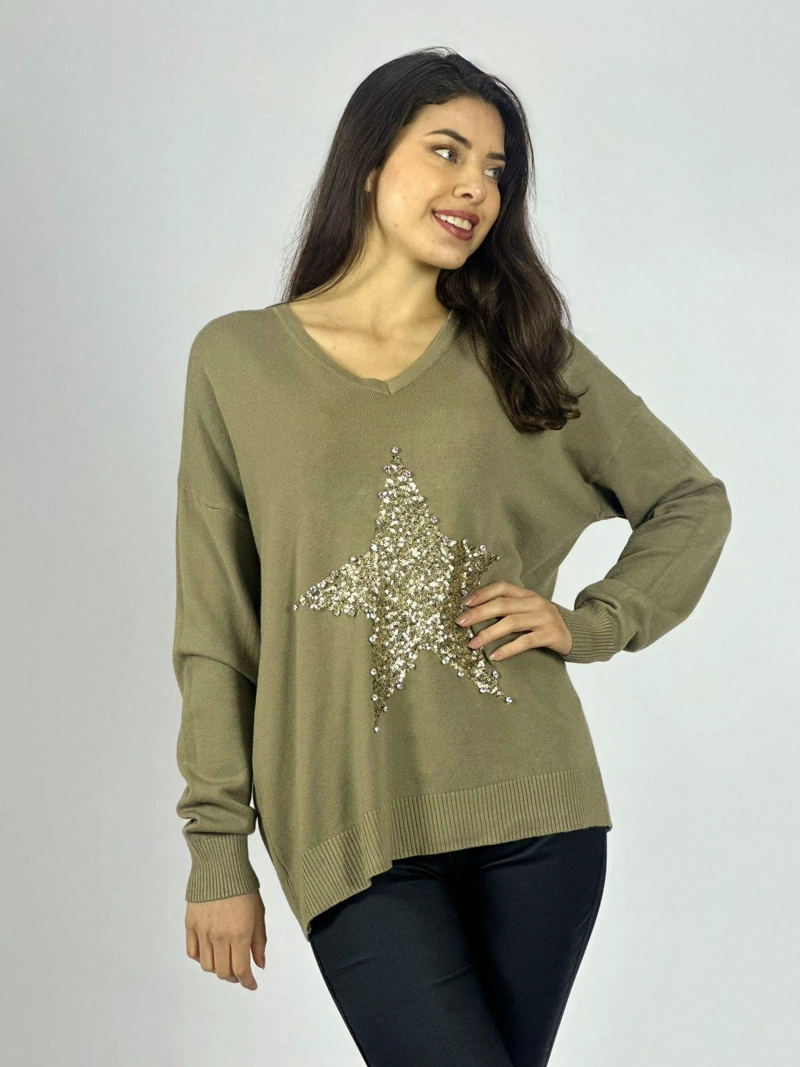 SWEATER SPANDEX ESTRELLA BRILLOS BLANCO - 3