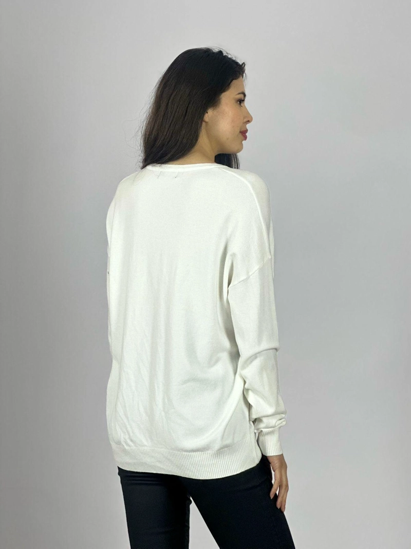 SWEATER SPANDEX ESTRELLA BRILLOS BLANCO - 4