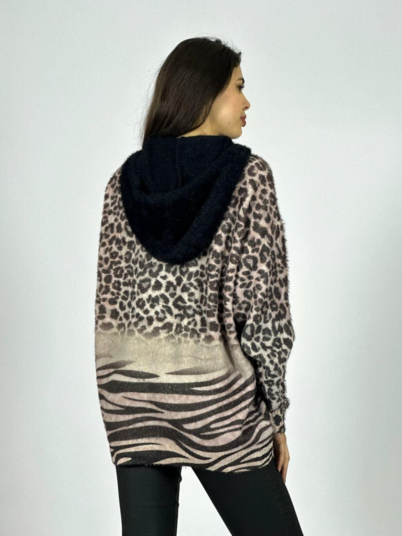 POLERON CASHMERE PRINT ESTRELLA BRILLOS BEIGE - 3