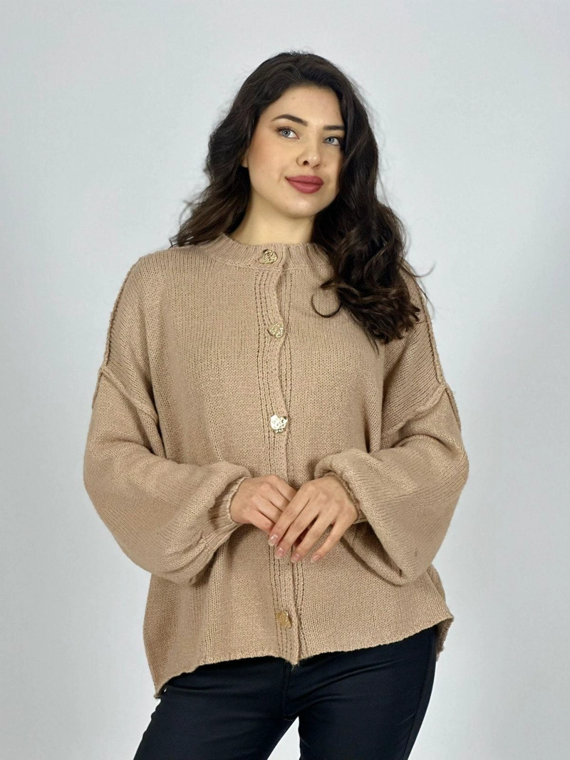 SWEATER LANA BOTONES CORAZON BURDEO - 1