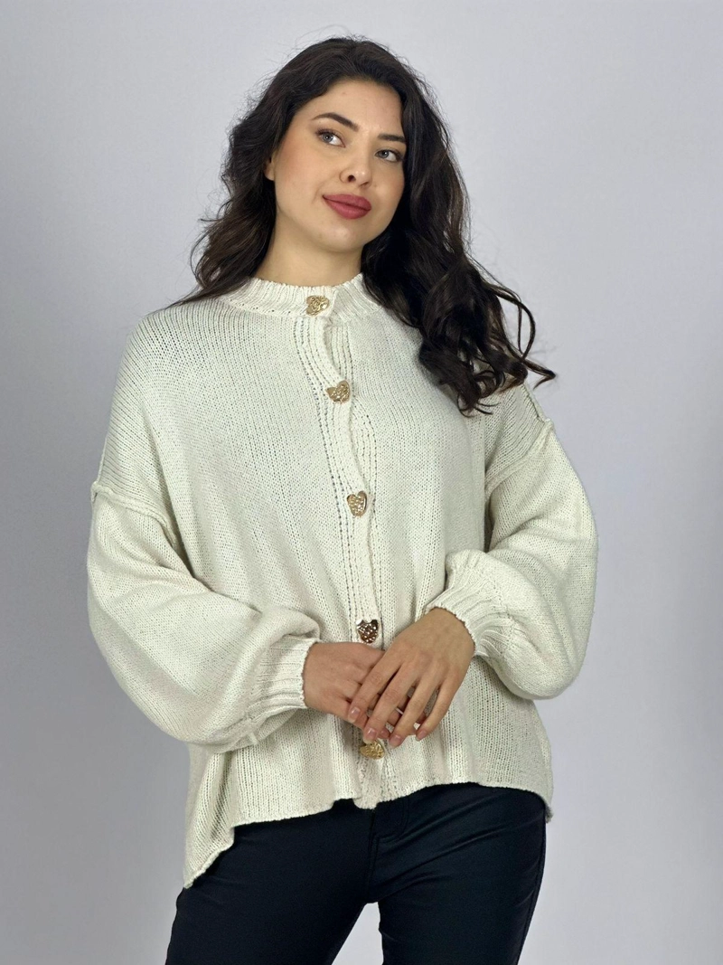 SWEATER LANA BOTONES CORAZON BURDEO - 1