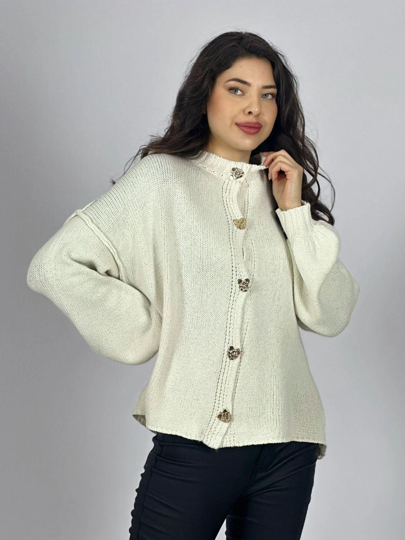 SWEATER LANA BOTONES CORAZON BURDEO - 2
