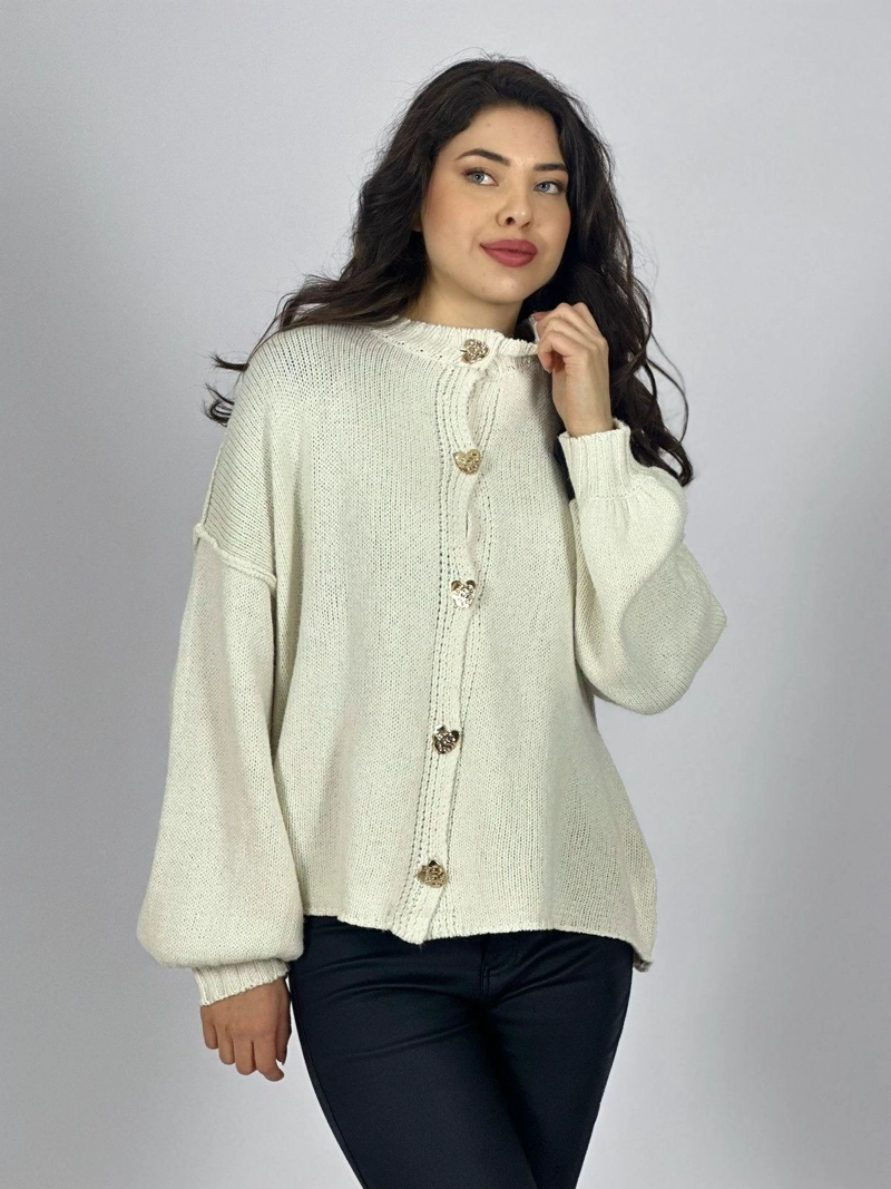 SWEATER LANA BOTONES CORAZON BURDEO - 3