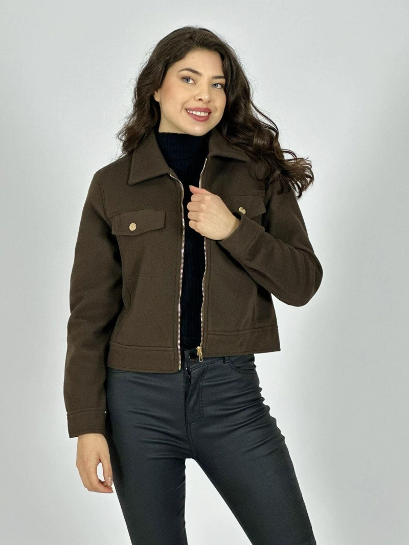 CHAQUETA DE PAÑO FORRADA BURDEO - 1