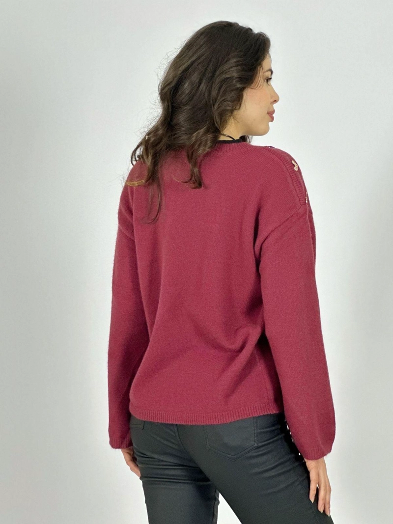 SWEATER LANA CORAZONES BRILLANTES EN HOMBROS NEGRO - 3