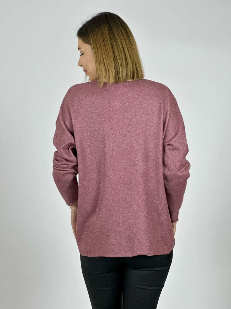 SWEATER SPANDEX ESTAMPADO FLORAL CAFE  OSCURO - 4