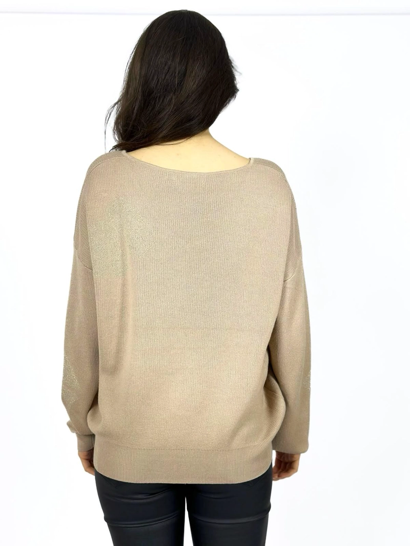 SWEATER LAZO DE LENTEJUELAS CAFE - 4