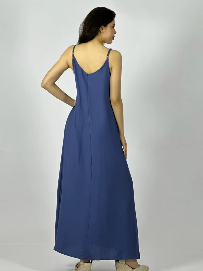 VESTIDO LARGO CREPE  SIN MANGAS ESTAMPADO LOVE BEIGE - 3