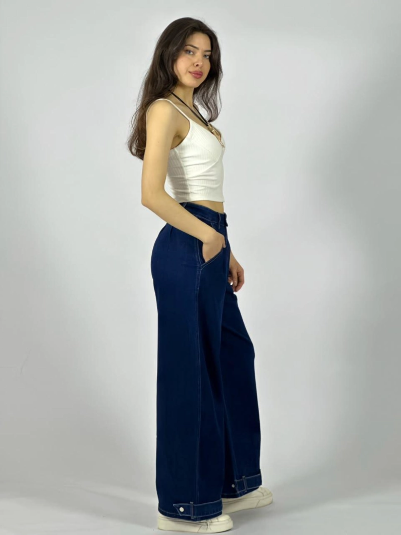 JEANS MEZCLILLA WIDE LEG CELESTE - 2