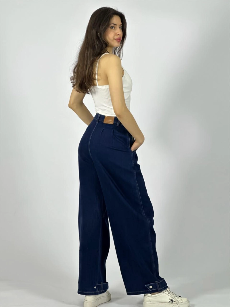 JEANS MEZCLILLA WIDE LEG CELESTE - 3