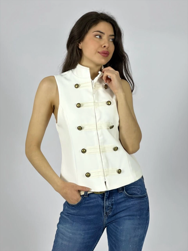 CHAQUETA ESTILO NAPOLEON SIN MANGAS NEGRO - 2