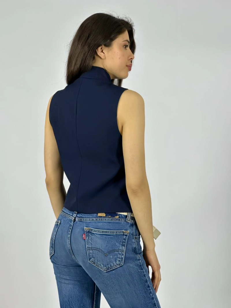 CHAQUETA ESTILO NAPOLEON SIN MANGAS NEGRO - 3
