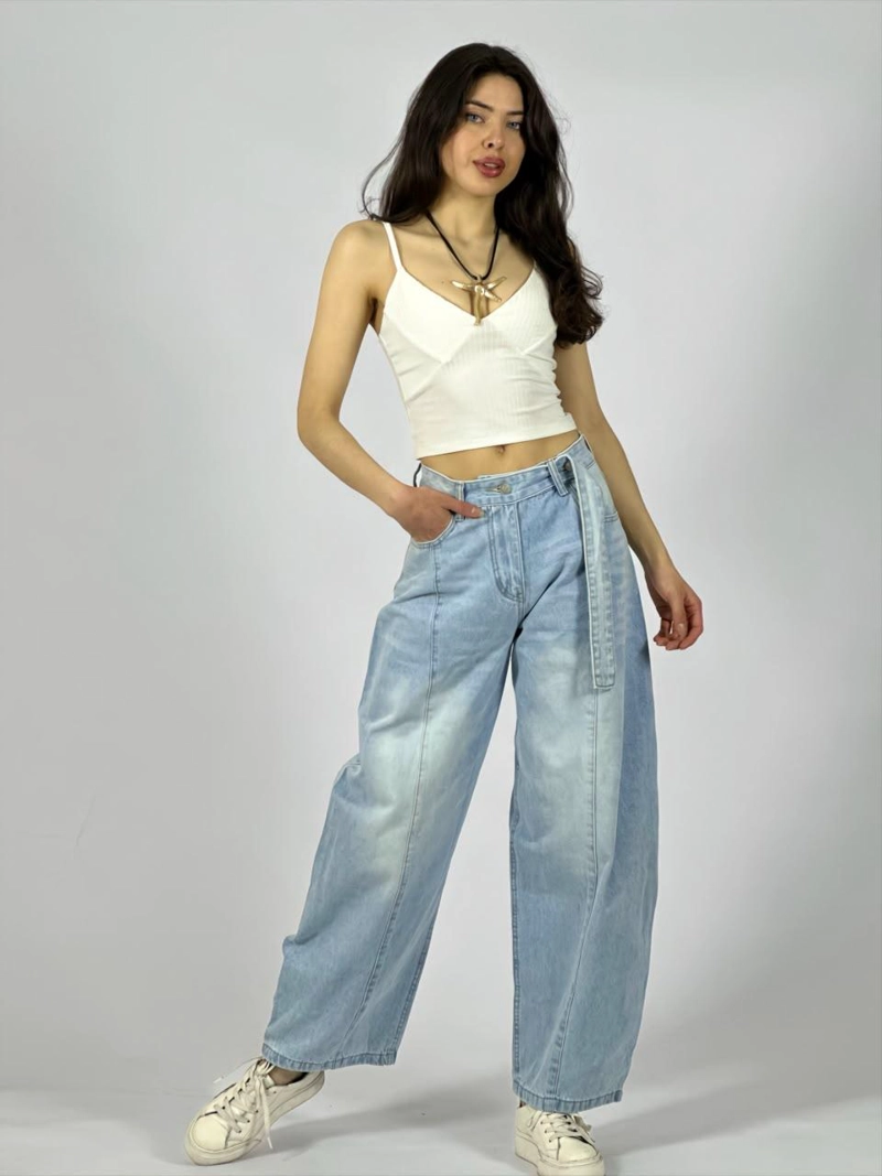 JEANS MEZCLILLA BALLOON FIT GRIS - 1