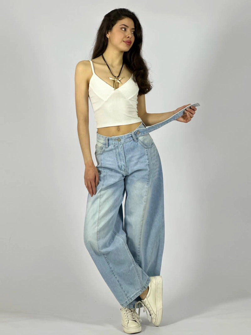 JEANS MEZCLILLA BALLOON FIT GRIS - 2