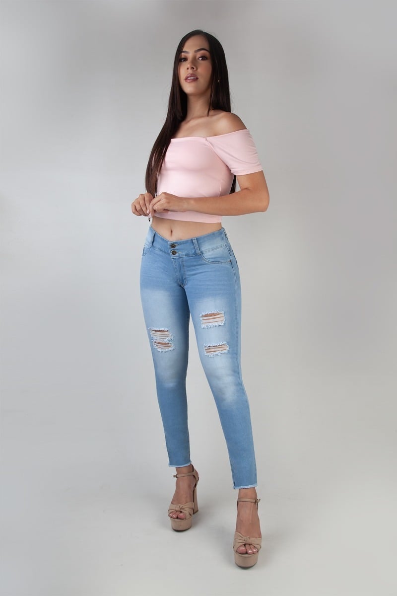 JEANS MUJER SHADDAY AZUL PUSH UP 3403 - 1