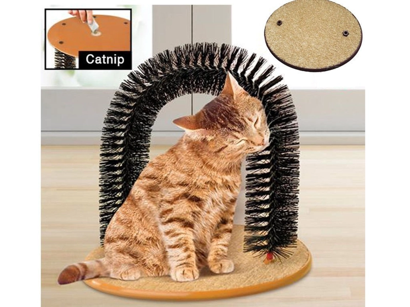 RASCADOR CUBRE PISO Y ARCO MASAJEADOR PARA GATOS - 2