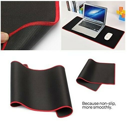 MOUSE PAD GAMER NEGRO BORDE ROJO 70X30 WEIBO - 3