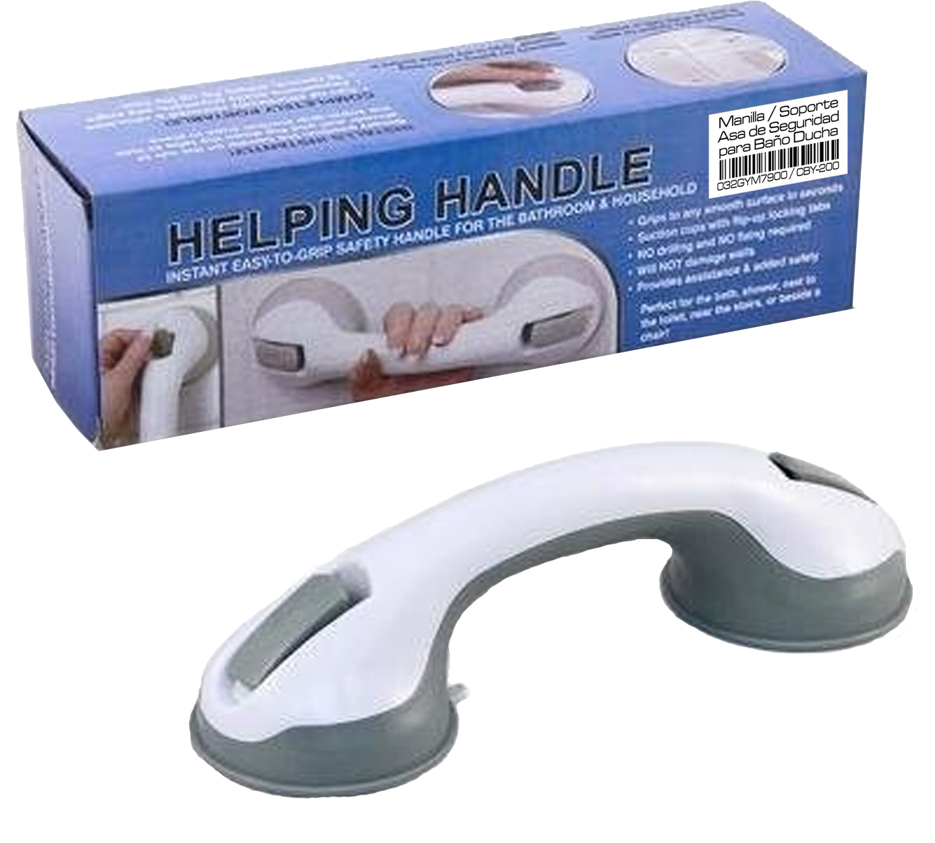 AGARRADERA MANILLA SOPORTE CON VENTOSA PARA DUCHA BAÑO SEGURIDAD - 1