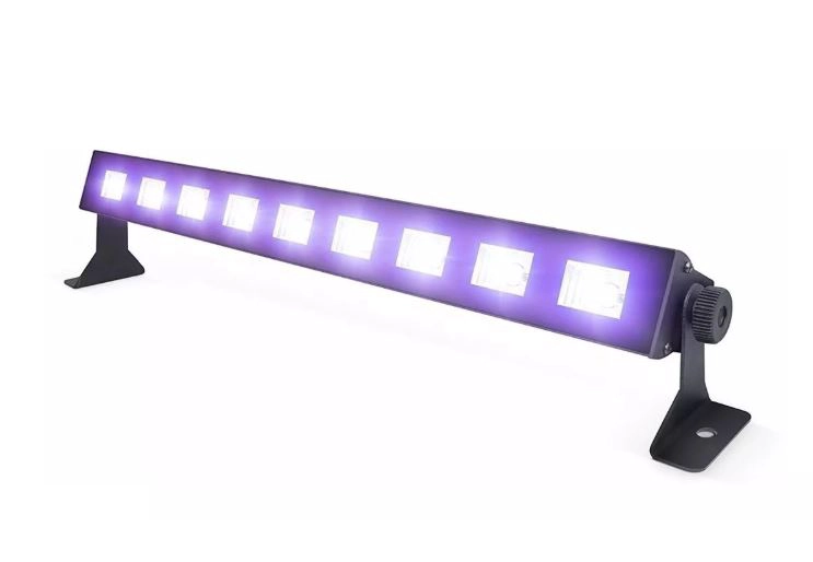 BARRA DE LUZ LED UV EN COLOR NEGRO PARA FIESTAS FLUOR 9X3W - 1