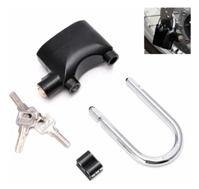 CANDADO CON ALARMA PARA MOTO BICICLETA LOCAL CASA - 2