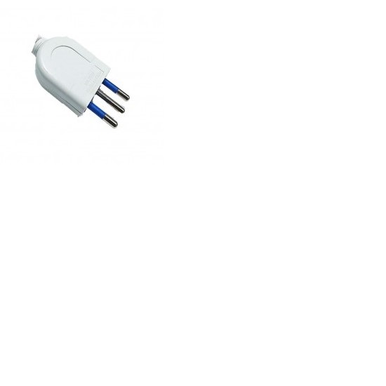 ENCHUFE MACHO VOLANTE 2P+10(A) 250V 1500W BLANCO - 2