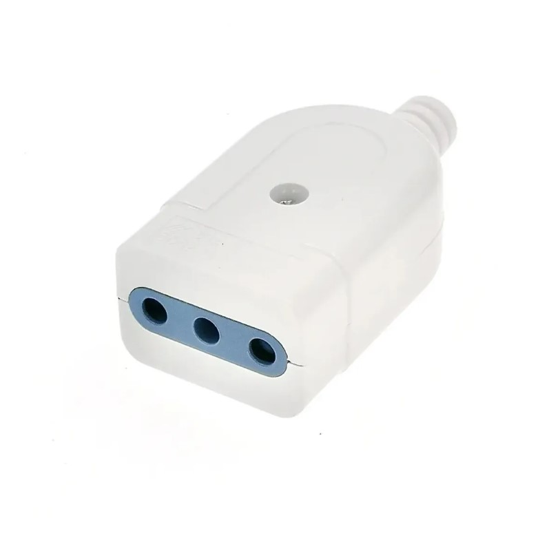 ENCHUFE HEMBRA VOLANTE 2P+T BLANCO 10 A 250V 1500W W EP-052 - 1