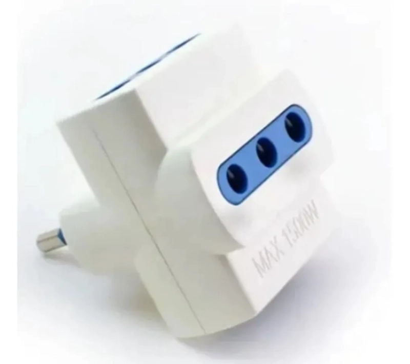 ADAPTADOR TRIPLE DE ENCHUFE BLANCO EP-025 250V 10A 1500W ADAPTADOR - 3