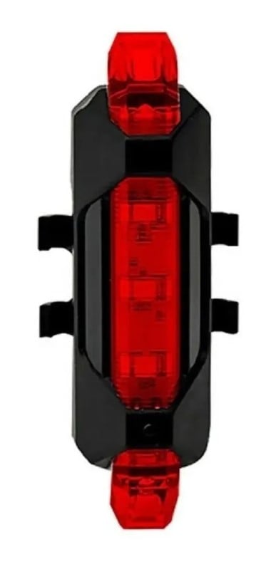 LUZ LED CARGA USB BICICLETA TRASERA ROJA 4LED STROB DC-918 - 2