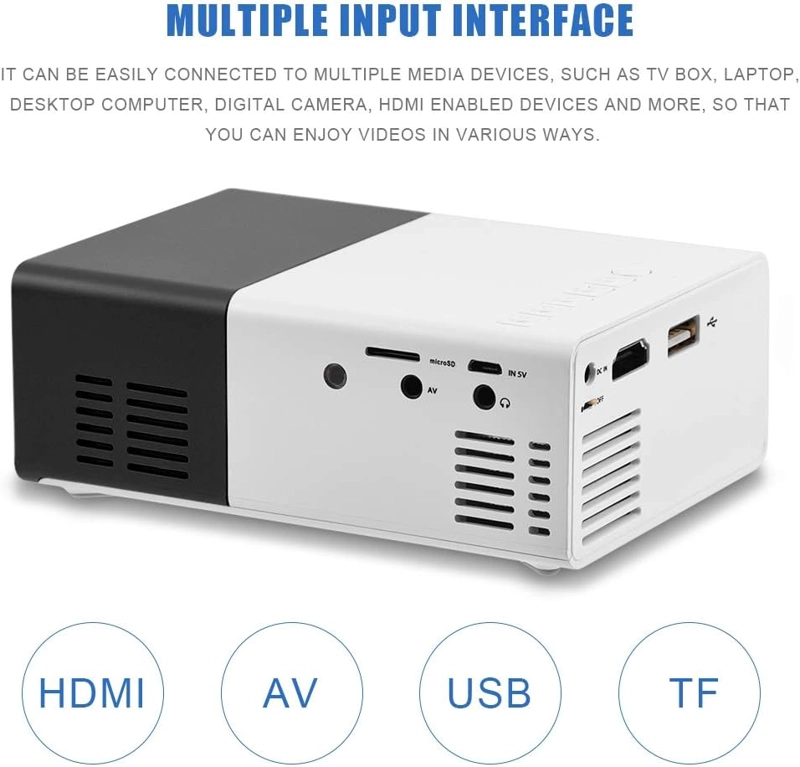 MINI PROYECTOR LED PORTATIL HDMI VGA USB SD CINE EN CASA - 5