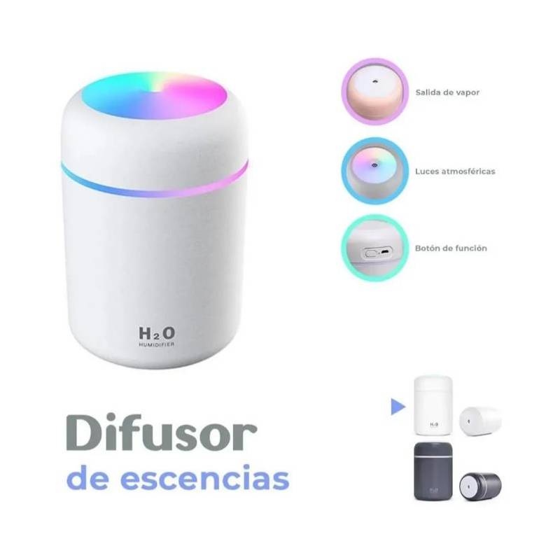 HUMIDIFICADOR DIFUSOR 27OZ DE AIRE LUZ LED RGB USB ULTRASONICO - 2
