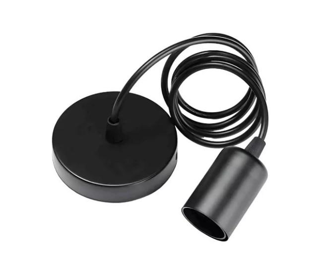 KIT SOQUETE VINTAGE RETRO E27 CABLE AJUSTABLE PORTA LÁMPARA - 2