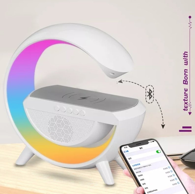 PARLANTE BLUETOOTH LÁMPARA CARGADOR INALÁMBRICO RGB BT-3401 - 2