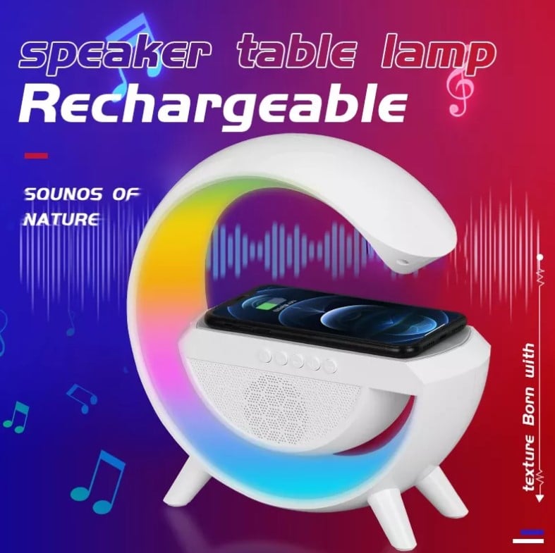 PARLANTE BLUETOOTH LÁMPARA CARGADOR INALÁMBRICO RGB BT-3401 - 3