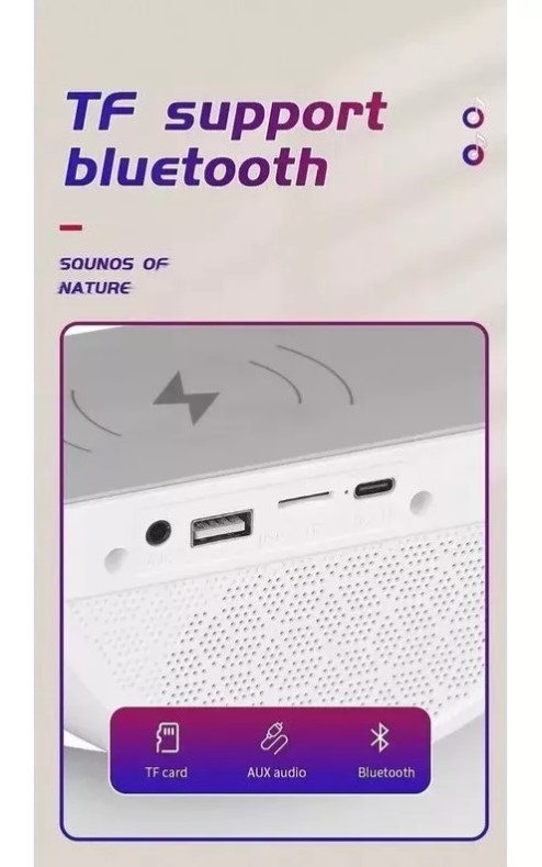 PARLANTE BLUETOOTH LÁMPARA CARGADOR INALÁMBRICO RGB BT-3401 - 5