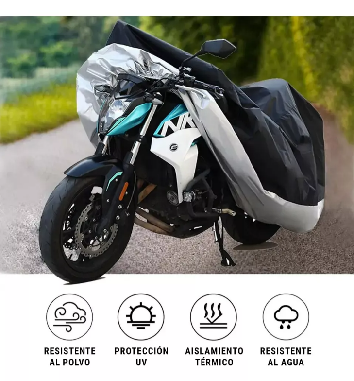CARPA CUBRE MOTO IMPERMEABLE FUNDA PROTECTOR IMPERMEABLE UV TALLA L - 5