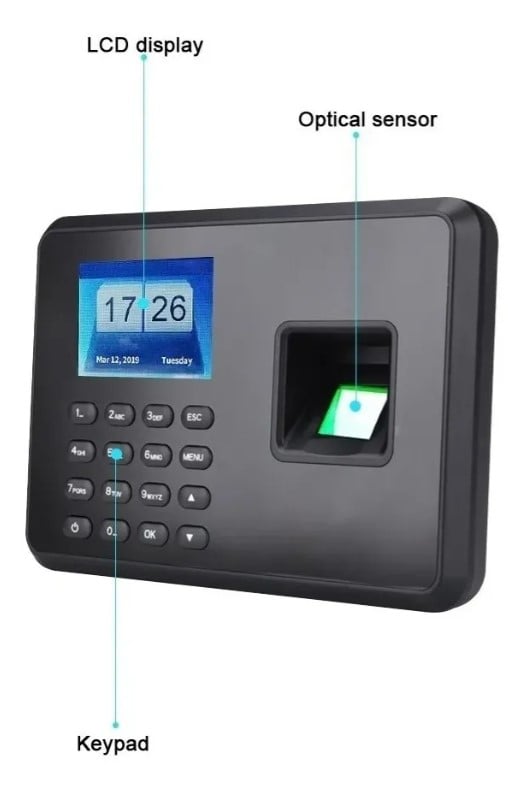 RELOJ CONTROL ASISTENCIA BIOMÉTRICO HUELLA ACCESO - 4