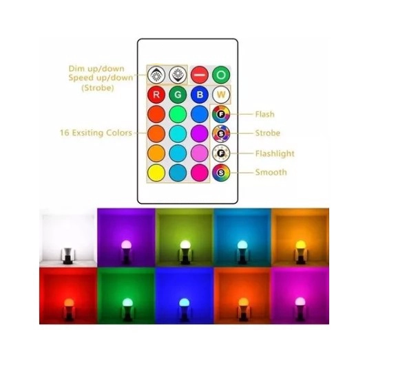 AMPOLLETA LED E27 RGB 12W CONTROL REMOTO TIKTOK COLORES - 2