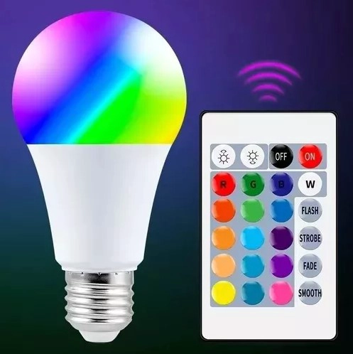 AMPOLLETA LED E27 RGB 12W CONTROL REMOTO TIKTOK COLORES - 3