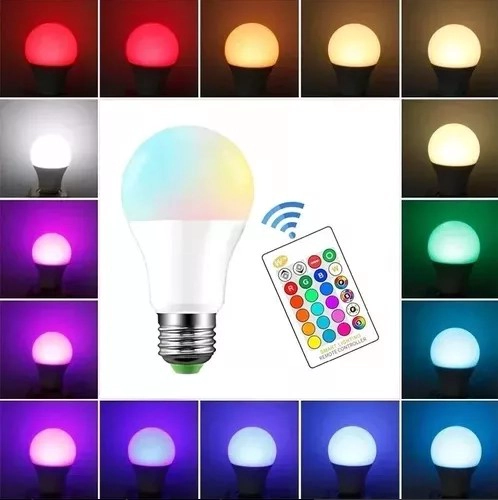 AMPOLLETA LED E27 RGB 12W CONTROL REMOTO TIKTOK COLORES - 4
