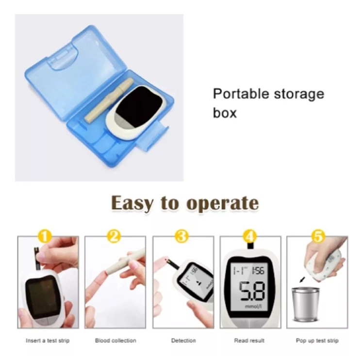 GLUCOMETRO GENE RICO MEDIDOR LCD CON LANCETAS Y TEST - 4