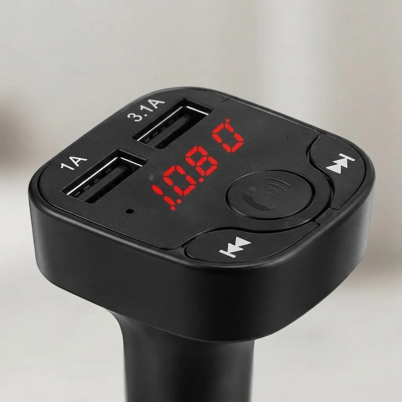CARGADOR DE AUTO CON TRANSMISOR BLUETOOTH FM. - 1