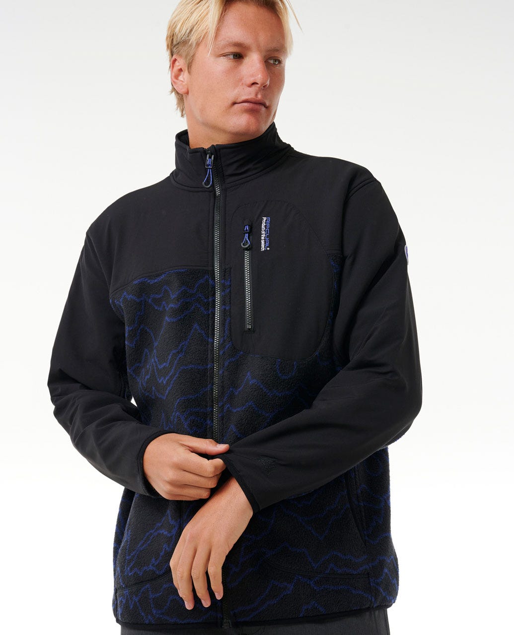 POLERON MICROPOLAR SEARCH ZIP CREW NEGRO HOMBRE RIP CURL - 1